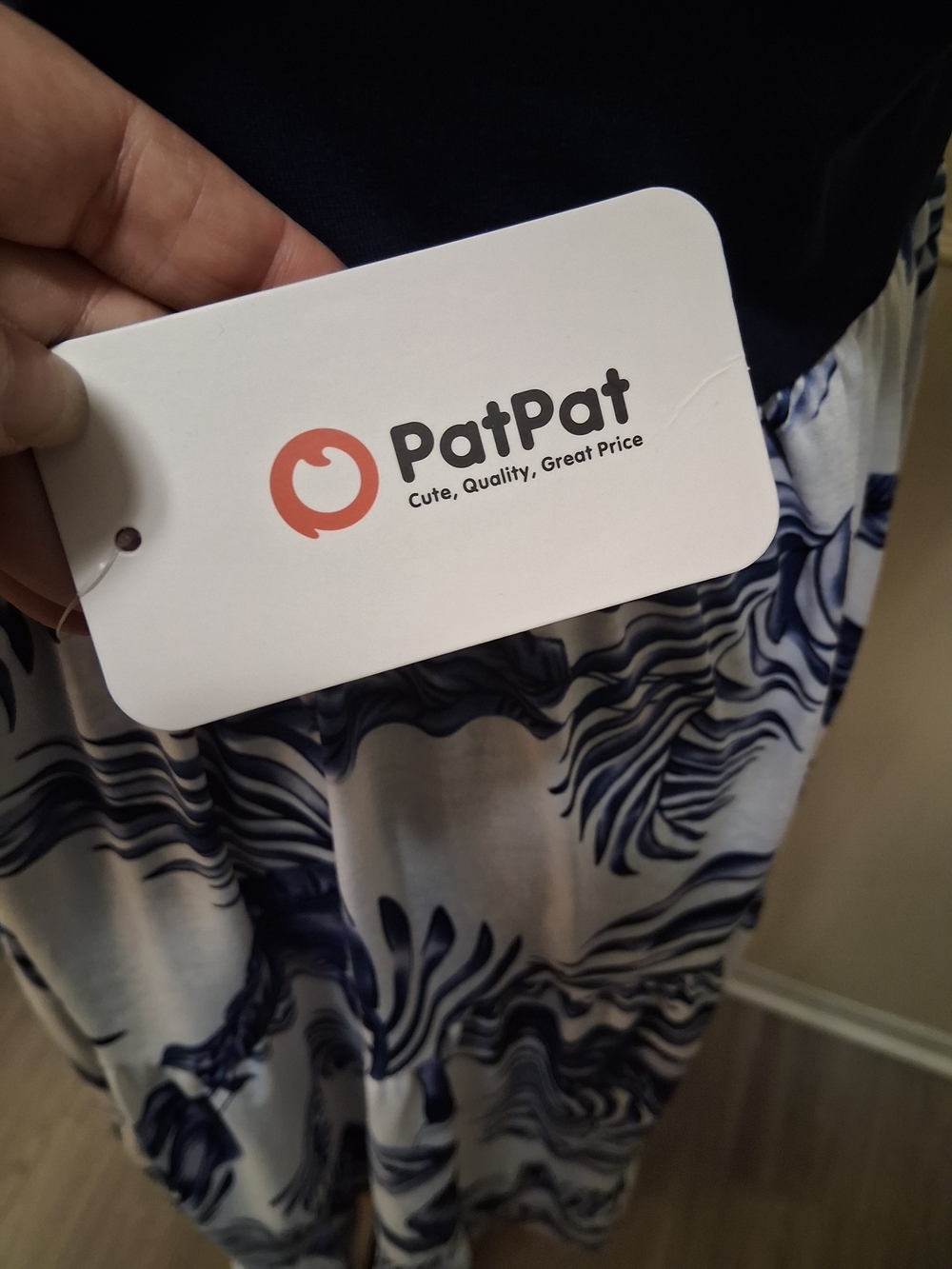 PatPat Navy and White Tropical Leaf Maxi Dress - Picture 5 of 5